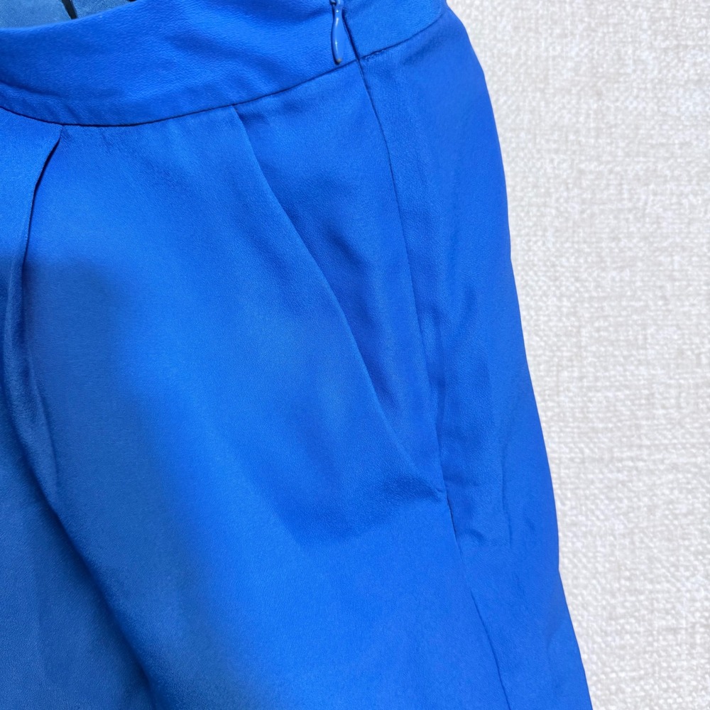 J.Crew Blue Teal Colorblock Pleated Mini Skirt with Pockets Style 25601 Size 8 - Picture 7 of 10